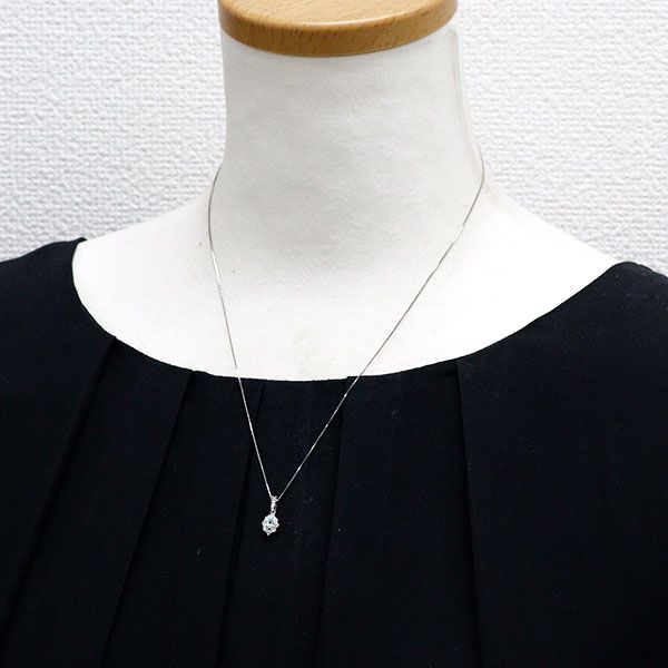 Pt900/ Pt850 パライバトルマリン ダイヤモンド ペンダントネックレス