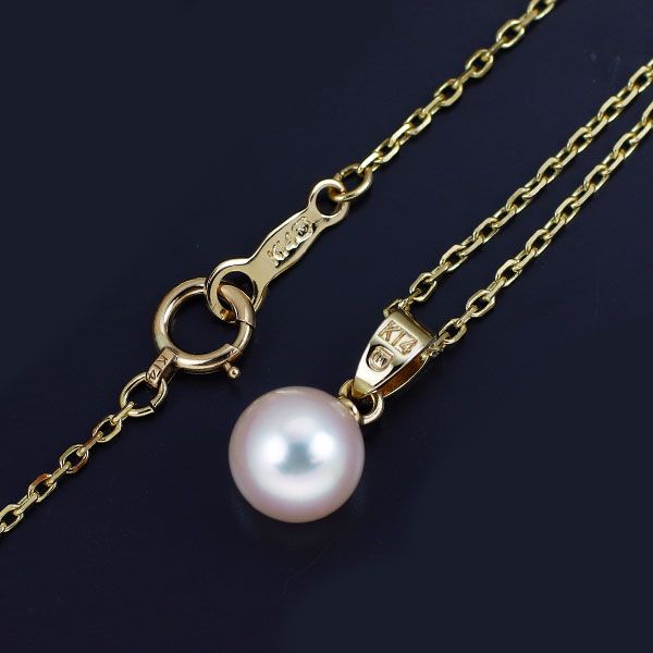 ミキモト K14YG アコヤ真珠 ペンダントネックレス 径約6.9mm - メルカリ