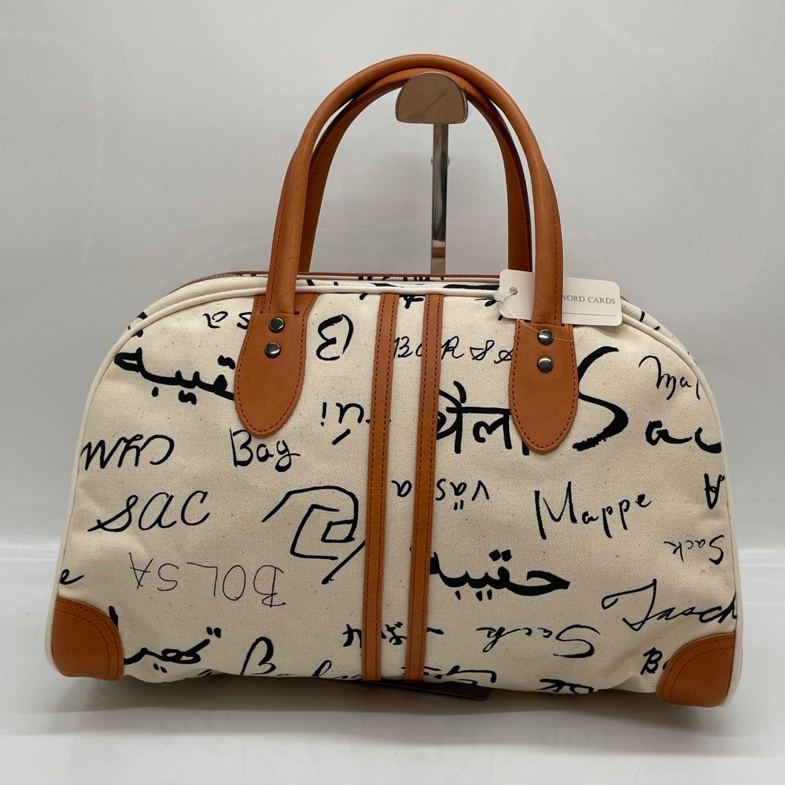 BN4545 信三郎帆布 一澤帆布 信三郎鞄 ボストンバッグ NB-01 世界のカバン柄 生成り 総柄