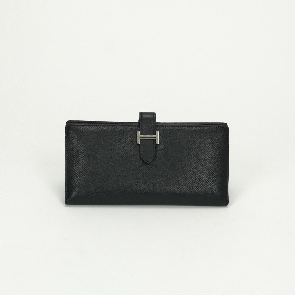 エルメス HERMES ベアンスフレ ベアン スフレ 財布 長財布 ロングウォレット エプソン ノワール Noir ブラック Black 黒 シルバー金具 ヴォーエプソン