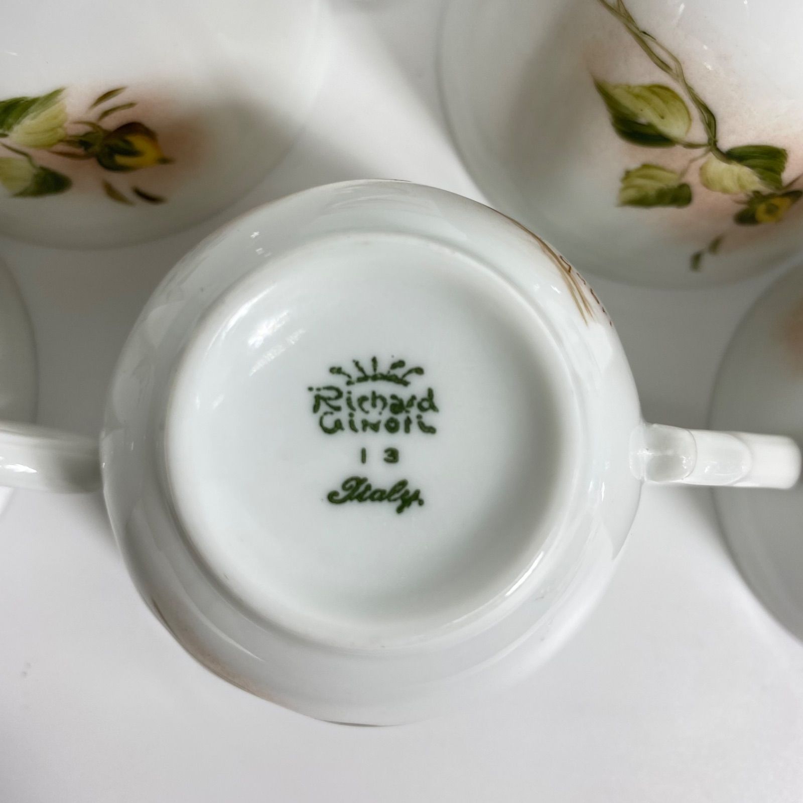 Richard Ginori リチャードジノリ カップ＆ソーサー 5客セット 手描き イタリア製 花柄 ティーカップ ジノリ1735 WWW_OPDRERGINERDOGAN_COM
