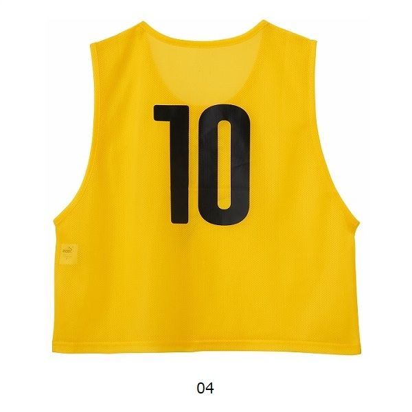 PUMA プーマ 920604 サッカー ビブス 2番～11番 10枚セット 番号入り 収納袋付き イエロー XXL LLC-HASEGAWATOSO_COM