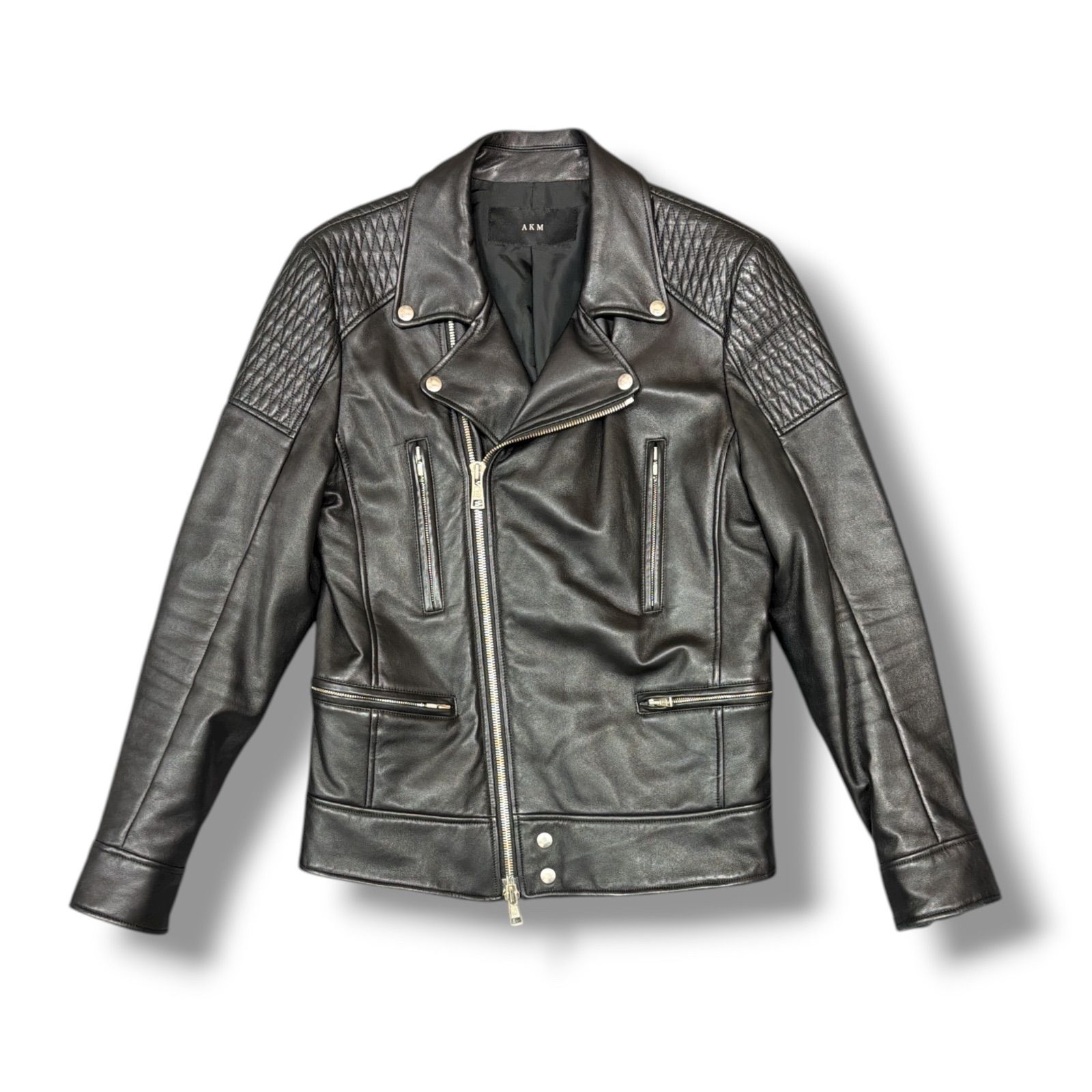 AKM レザージャケット 参考上代334800円 AKM 16SS DIA QUILTING RIDERS JACKET ダイヤ