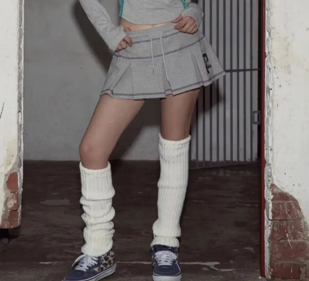 プリーズノーフォロー 낸시 スカート メランジュグレー