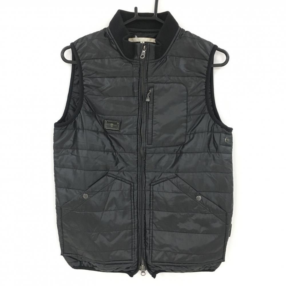 マークアンドロナ 中綿ベスト 黒 スカル Trianglesquare メンズ M ゴルフウェア MARK＆LONA