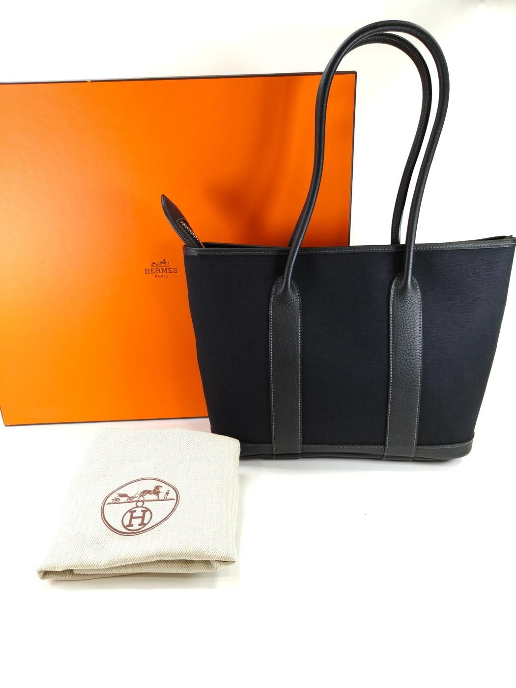 HERMES エルメス ガーデンジップMM トートバッグ M刻印 ブラック 管理