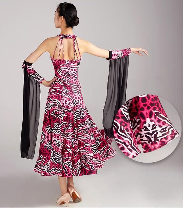 新品✨社交ダンスドレス フロート 上品 社交ダンス衣装 ヒョウ柄