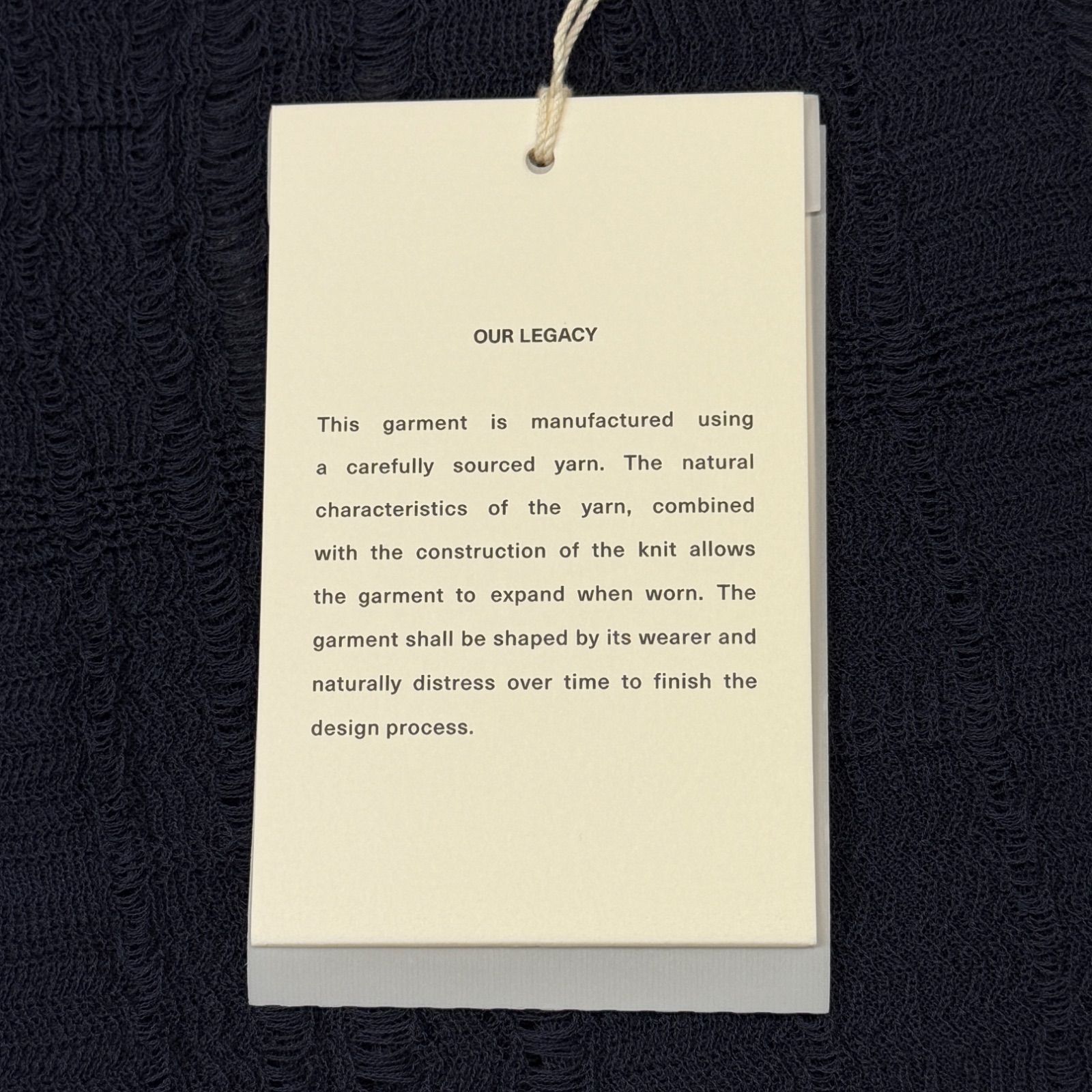 ♥品 OUR LEGACY 25SS FORMAL ROUNDNECK フォーマルラウンドネック シースルー ロングスリーブ アワーレガシー M2253FW ネイビー KARIMZIABAT_FR