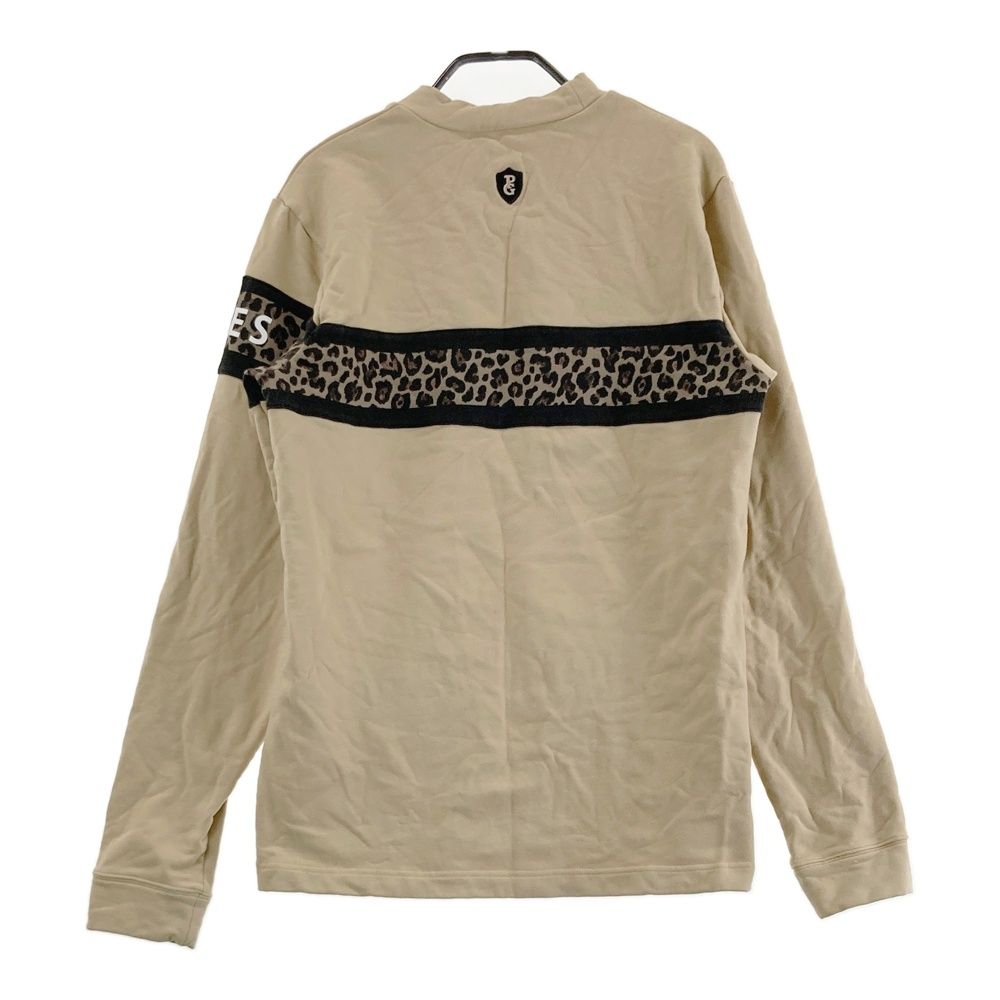 サイズ 5 PEARLY GATES パーリーゲイツ モックネック スウェット トレーナー レオパード柄 ベージュ系 240101553338 ゴルフウェア メンズ ストスト