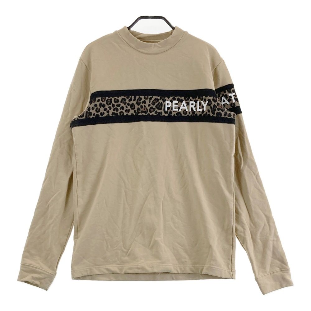 サイズ 5 PEARLY GATES パーリーゲイツ モックネック スウェット トレーナー レオパード柄 ベージュ系 240101553338 ゴルフウェア メンズ ストスト