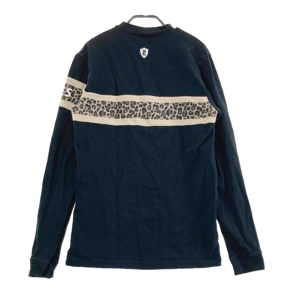 サイズ 5 PEARLY GATES パーリーゲイツ モックネック スウェット トレーナー レオパード柄 ブラック系 240101553339 ゴルフウェア メンズ ストスト