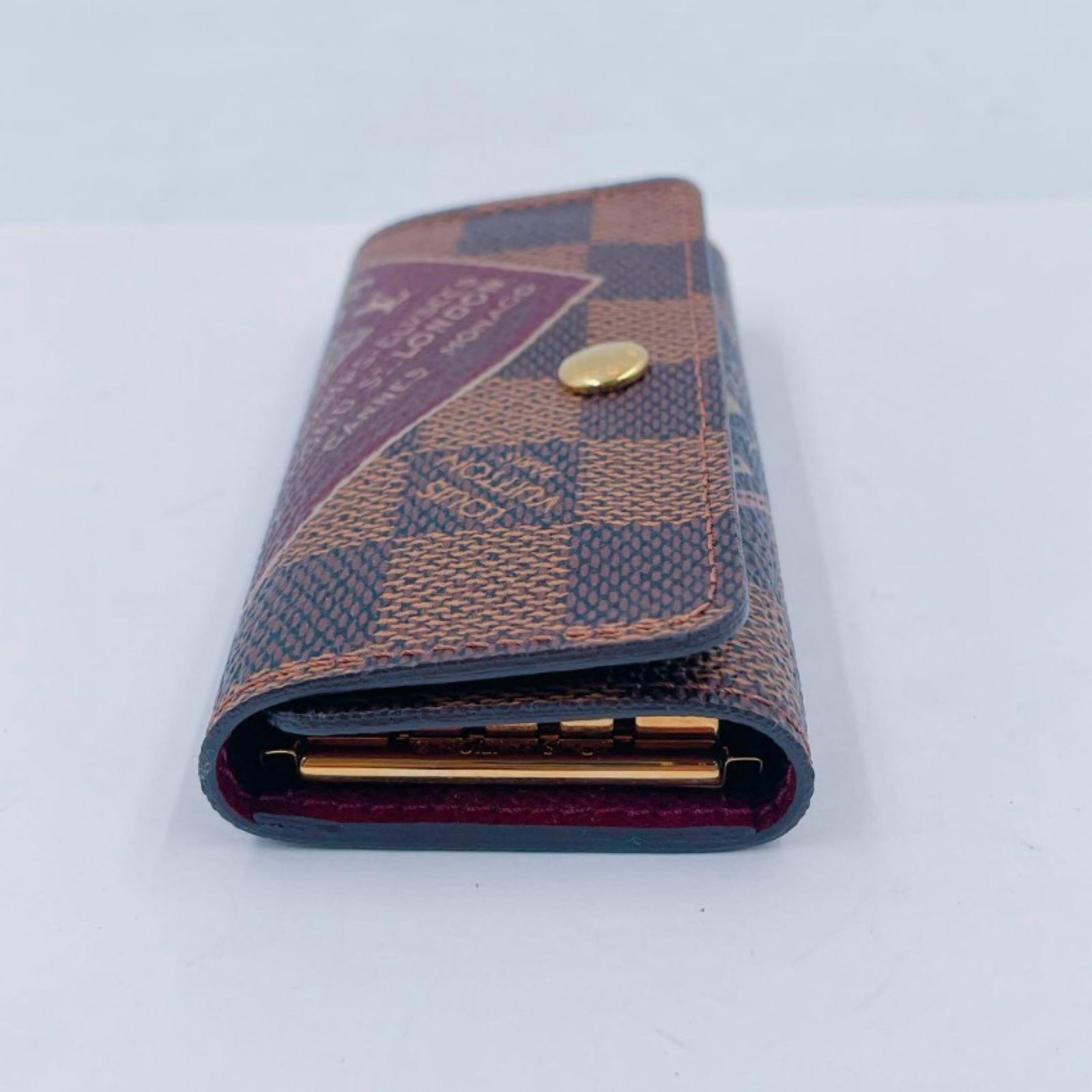 繋がりのある Louis Vuitton ルイヴィトン ダミエ ラベル ミュルティクレ4 N63082 キーケース ユニセックス レザー ブラウン ルイヴィトン刻印有 新古品 激安価額!