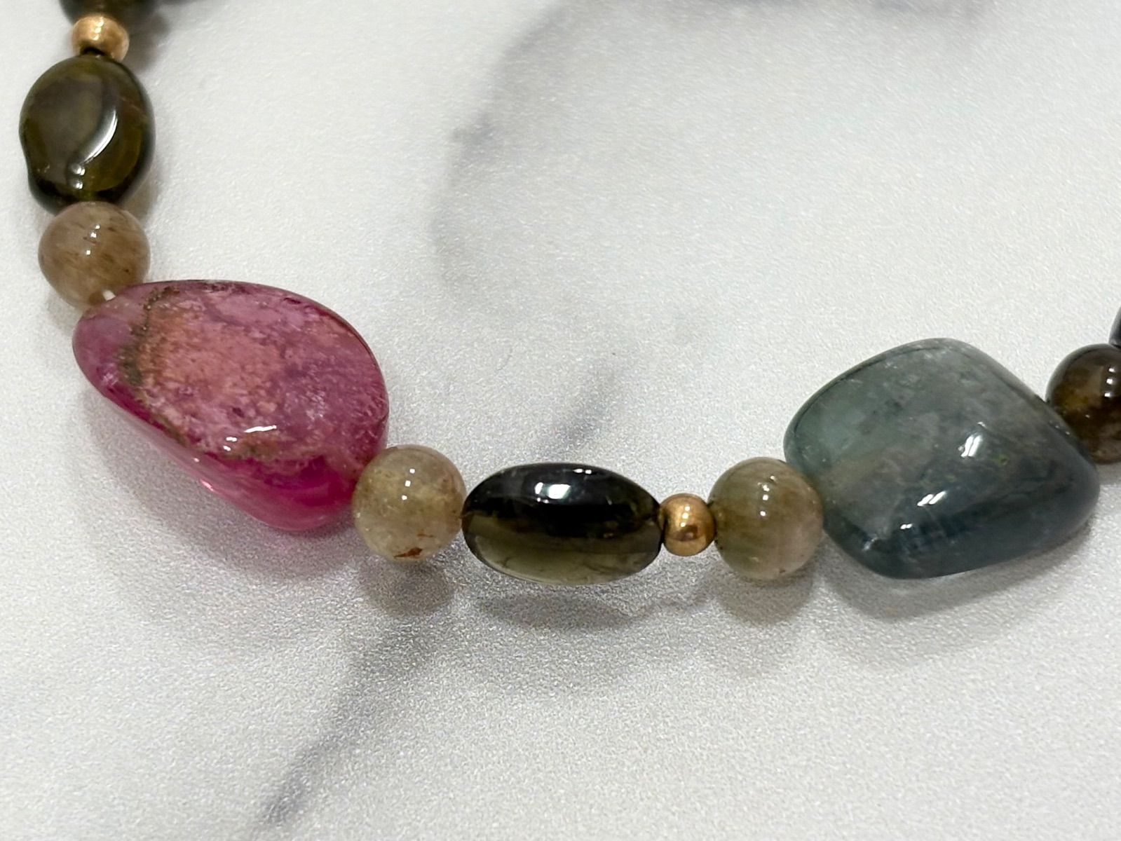 K18金具 マルチカラー トルマリン ブレスレット 10g - メルカリ