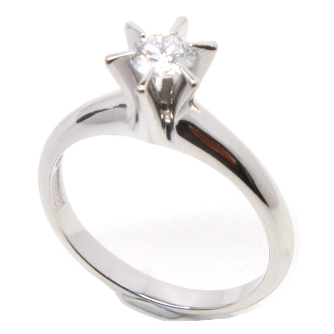 ダイアモンド付き シルバーリング 指輪 Pt900 D 0.3ct 刻印あり 4.6g 約11号 プラチナ レディース