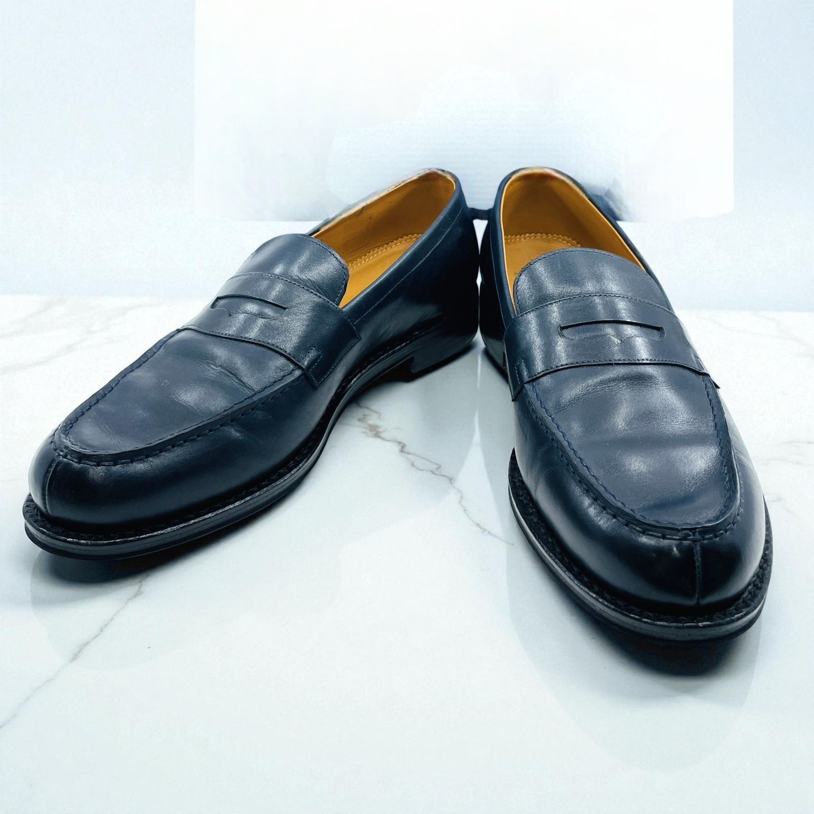 Jalan Sriwijaya ジャランスリワヤ 98998 ペニーローファー カーフ ブラック 革靴 42 シューキーパー付属