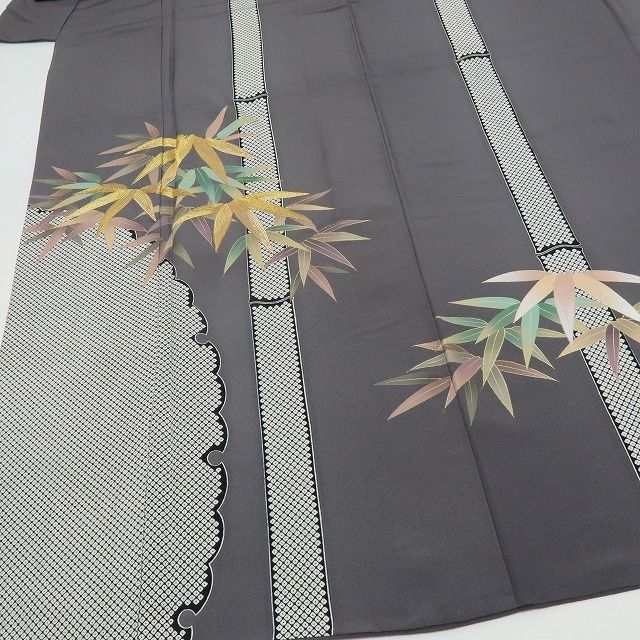 六花-RIKKA- 正絹 金駒刺繡 竹 訪問着 着物 A 3918