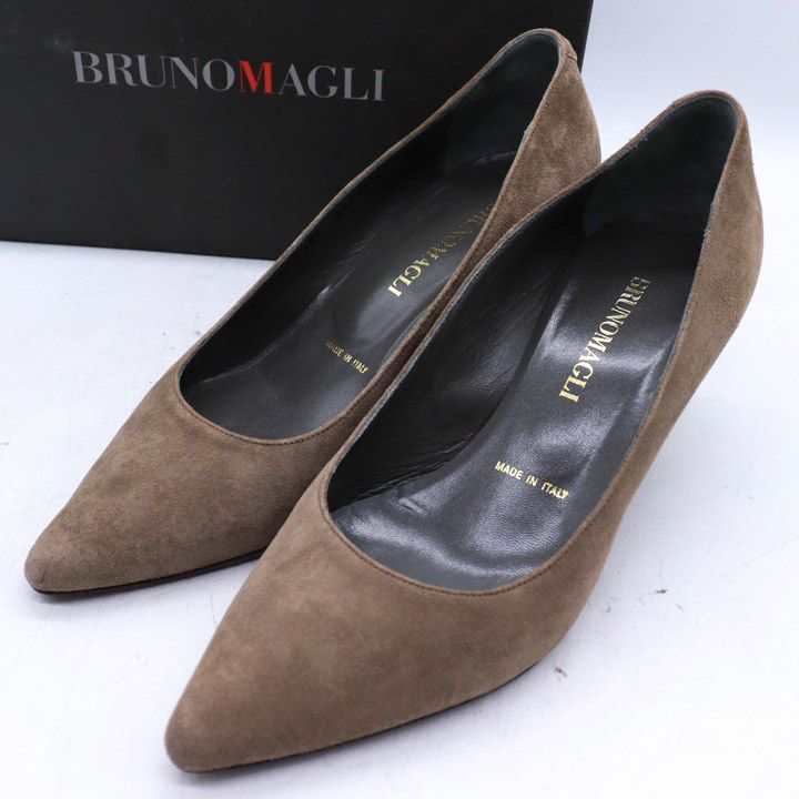 ブルーノマリ パンプス 本革 スエードレザー ブランド シューズ 靴 イタリア製 レディース 36.5サイズ ブラウン Bruno Magli