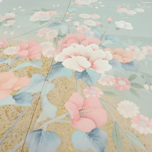 平和屋着物○訪問着 雲取り松文 暈し染め 金彩 正絹 逸品 CABA1608ut