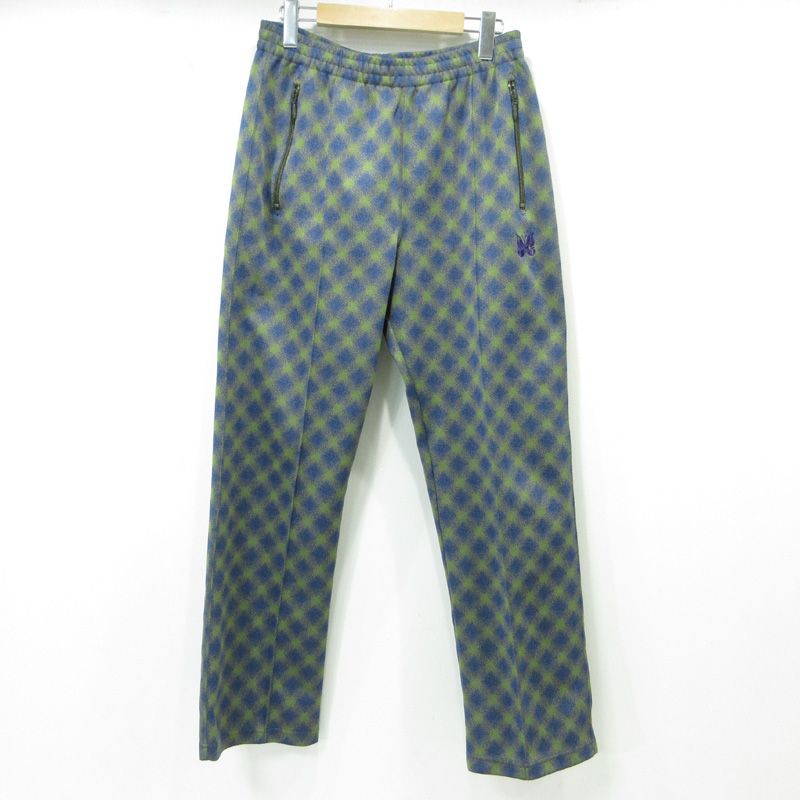 三重本店 Needles | ニードルス ポリジャガードトラックパンツ パピヨン刺繍総柄イージーパンツ チェック柄 ジャージ LQ225 ネイビー×グリーン マルチカラー サイズ M 107