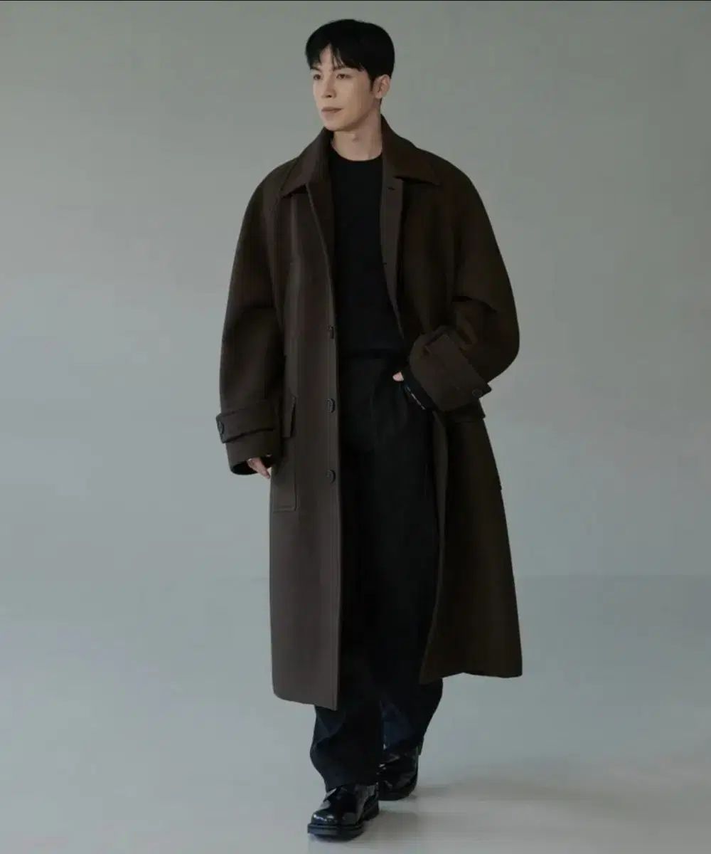 깡xムスタンツ カシミア ブレンド マキシ バルマカーン コート ブラウン L