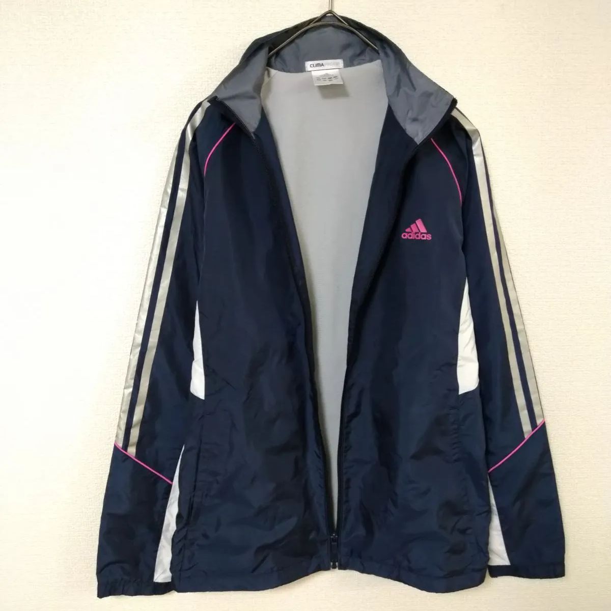 新品未使用　アディダス　オリジナルス　レディース　カラージャケット　ジャージ　L アディダス adidas ナイロンジャケット レディースL 美品 ネイビー色