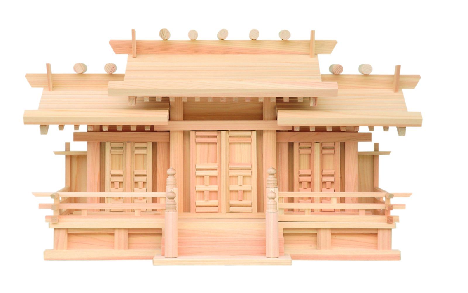 神棚 新寸 唐戸 三社 神棚 桧 ひのき 中 み