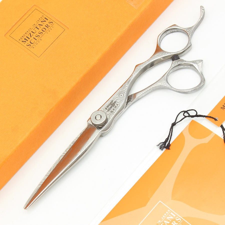 ミズタニシザーズ DAMA INTEGRAL D-01 カットシザー 6.2インチ ハマグリ刃 オフセットハンドル ダマスカス ミズタニ