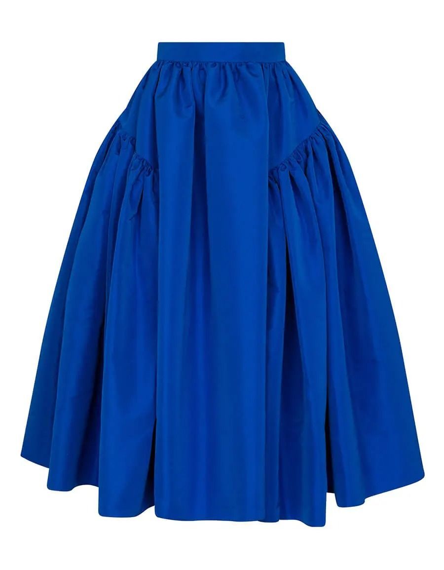 ギャザーミディスカート ロイヤルブルー