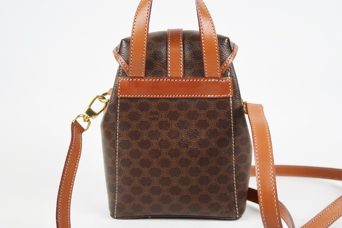 CELINE セリーヌ マカダム 2WAYショルダー ハンドバッグ レザー ブランド 鞄 TC67