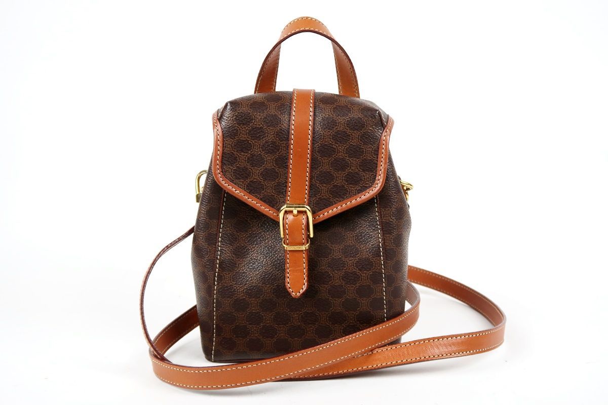 CELINE セリーヌ マカダム 2WAYショルダー ハンドバッグ レザー ブランド 鞄 TC67