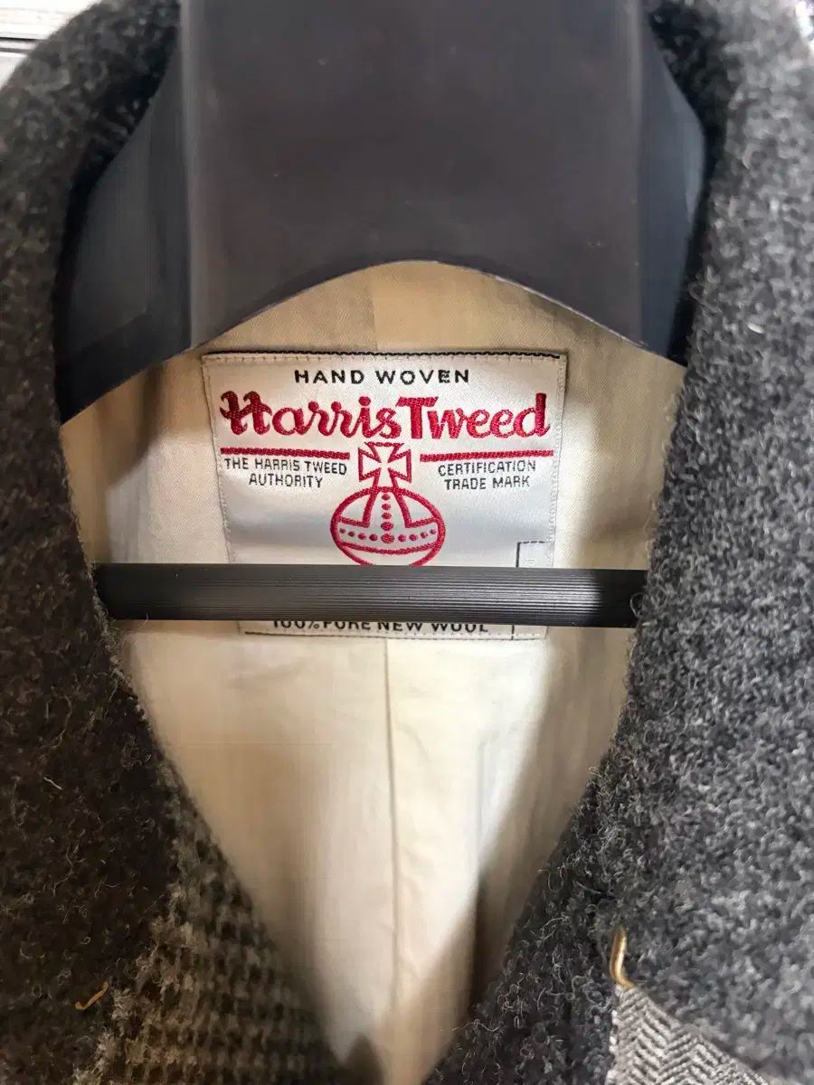 ビームス プラス ハリス ツイード コート グレー