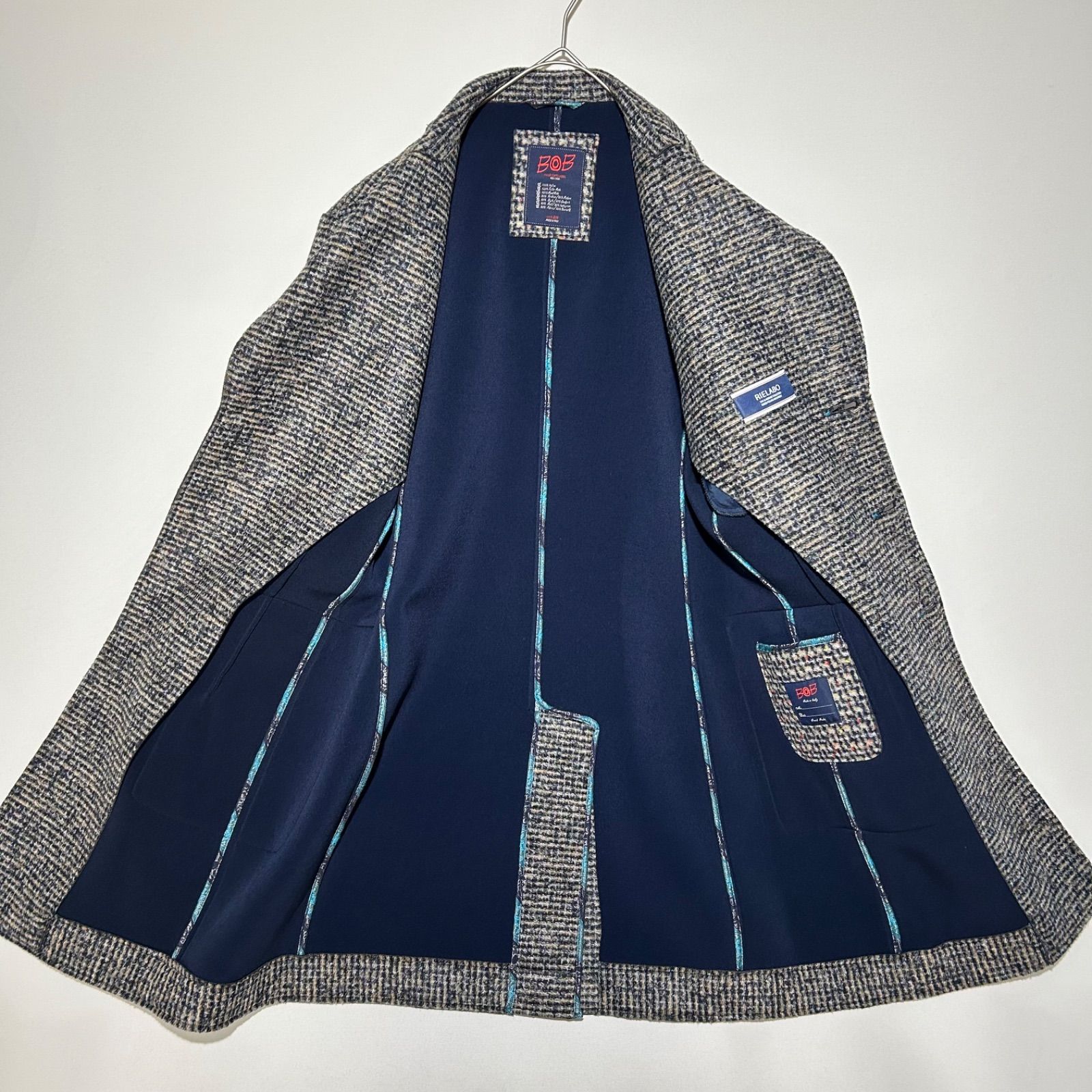 コラボ ボブ BOB RIELABO リエラボ ボンディング チェスターコート ニコル チェック KANDAIZUMI_COM