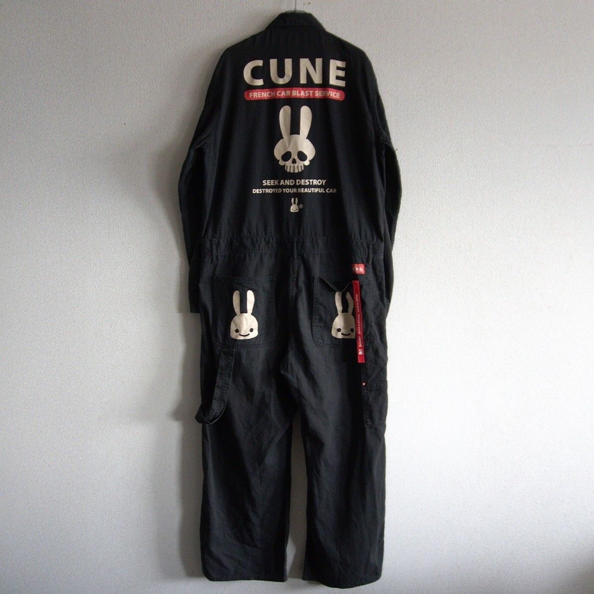 人気 CUNE うさぎ オールインワン 3 ブラック つなぎ キューン 25110093