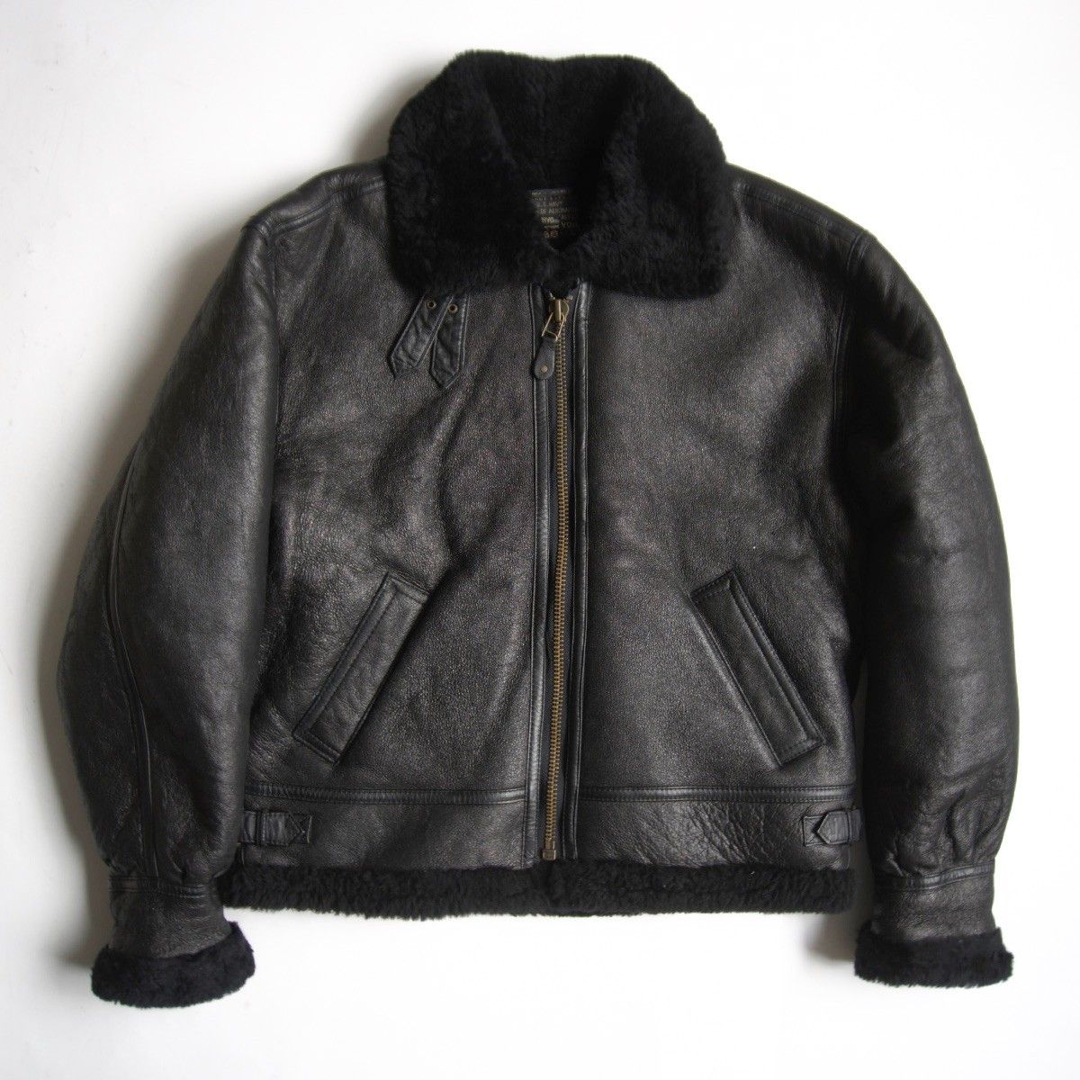 SANYO IRYO B 3 ムートンボンバージャケット ブラック フライト レザー ジャケット