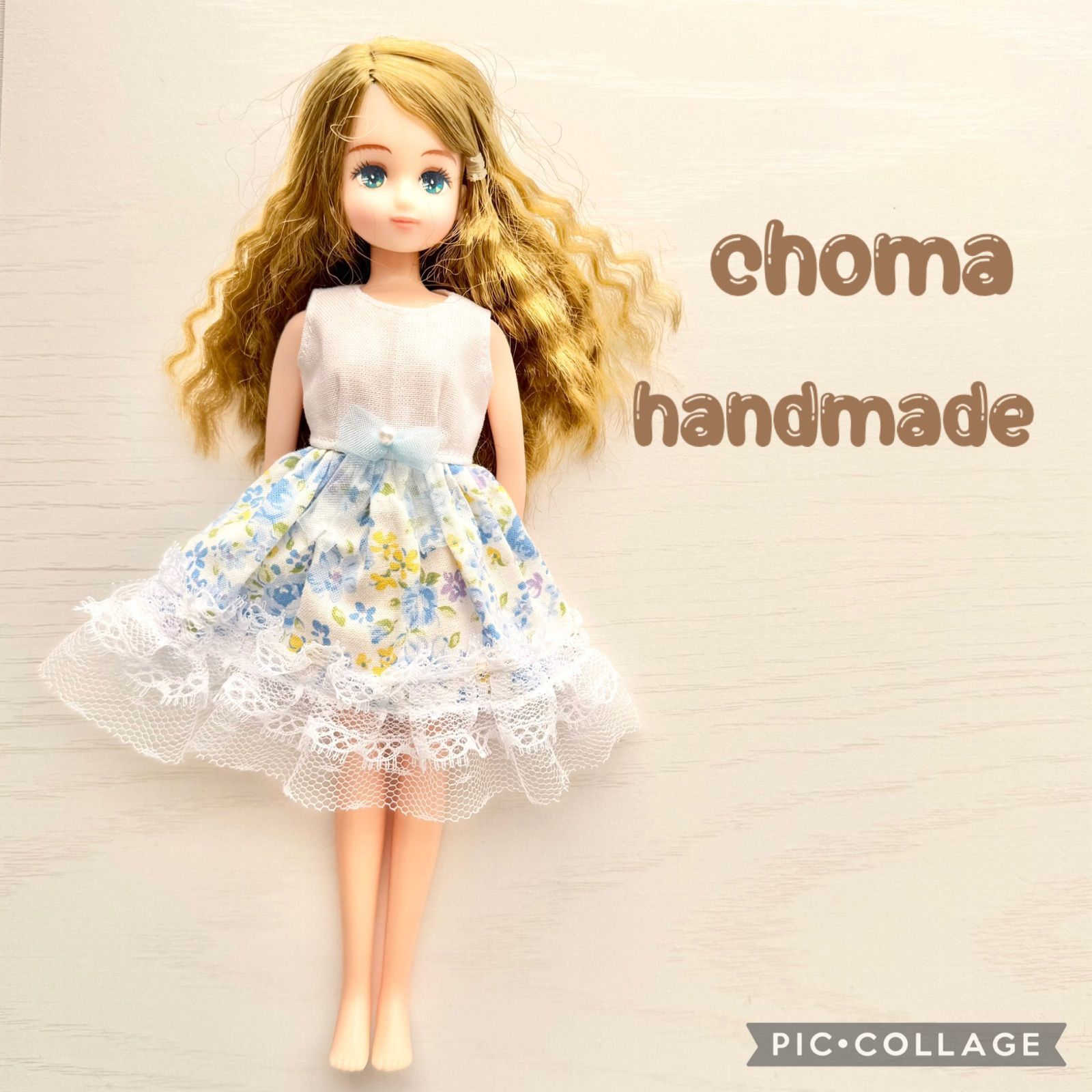 リカちゃん 服 ワンピース 水色レース - メルカリ