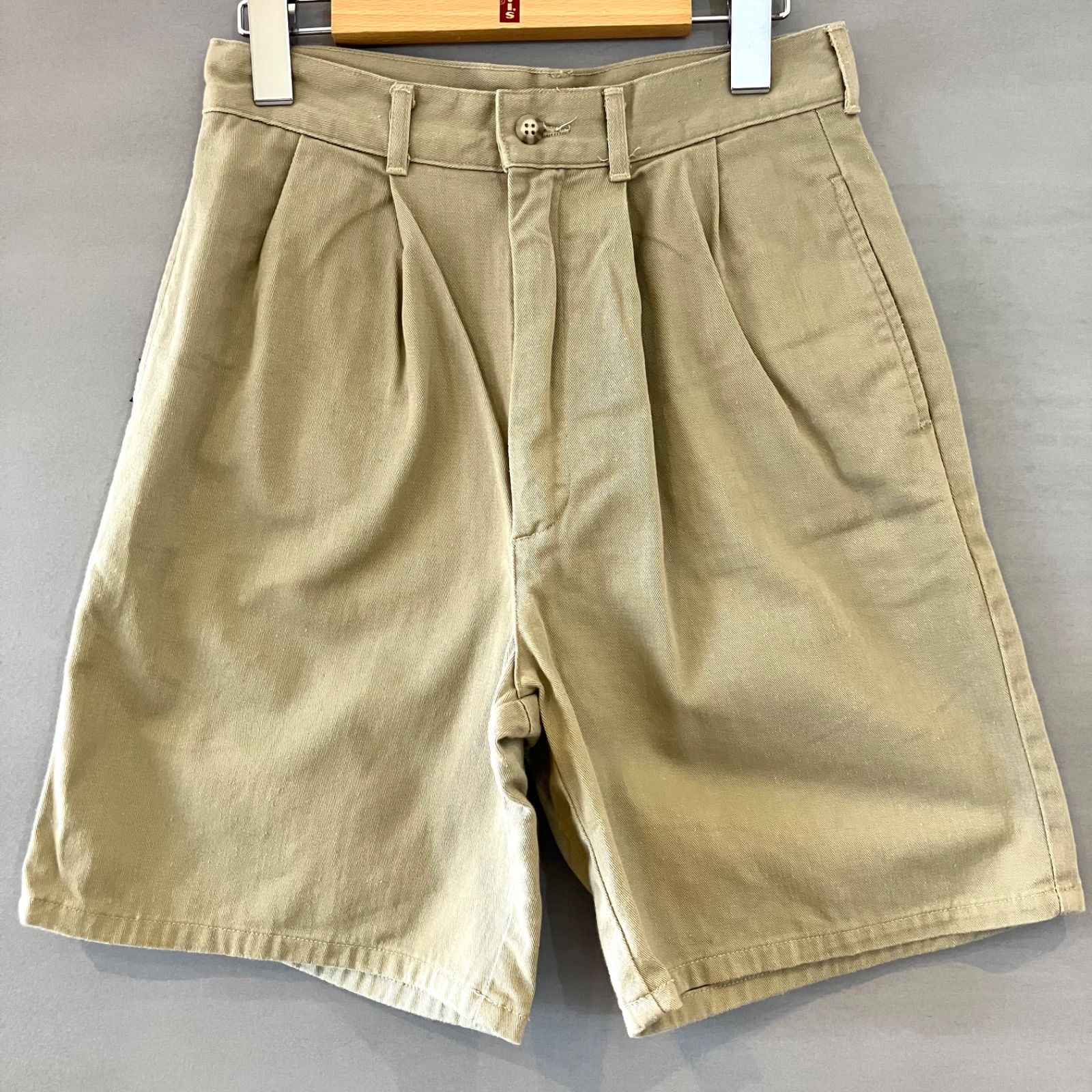 80 s POLO by Ralph Lauren ポロバイ ラルフローレン ワイドチノショーツ ハーフパンツ 短パン ベージュ〜コヨーテ キッズ ジュニア サイズ12 150cm相当