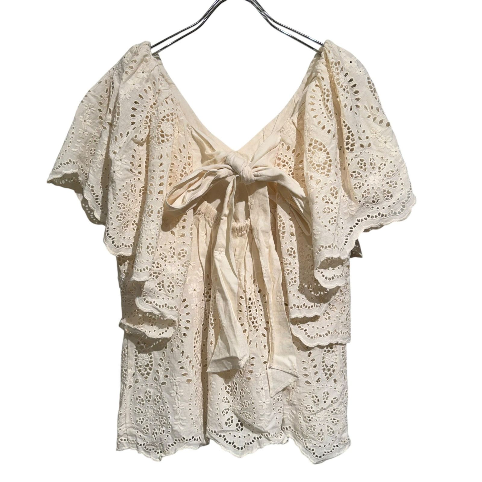 Spick - Span スピックアンドスパン VEG-5218-A VENIT lace embroidery blouse レディース ナチュラル 38