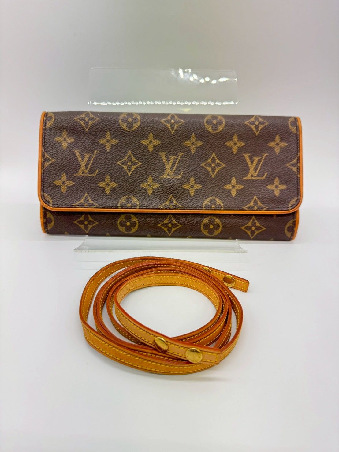 鑑定済み LOUIS VUITTON ルイヴィトン ポシェットツインGM M51852 モノグラム