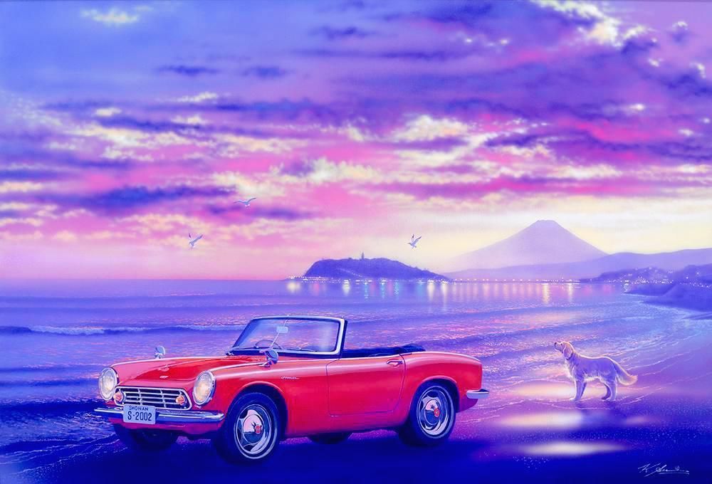 真作】【WISH】勢克史「江ノ島ドリーミング」油彩 20号 大作 ◇貴重