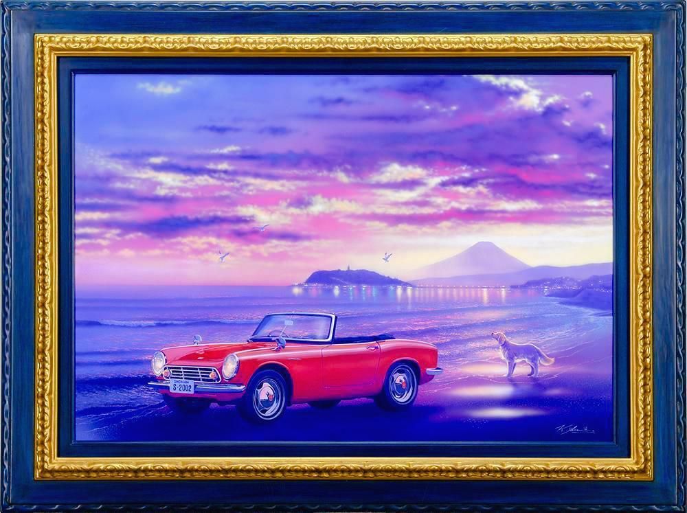 真作】【WISH】勢克史「江ノ島ドリーミング」油彩 20号 大作 ◇貴重