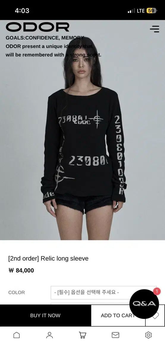 オドア ロングスリーブ odor Relic long sleeve