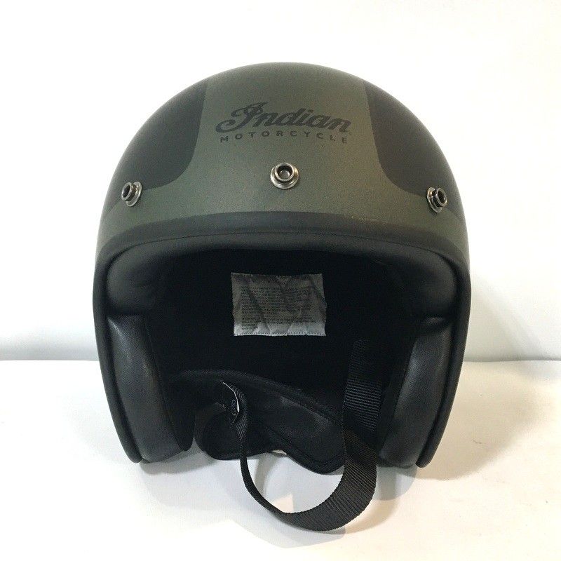 INDIAN RETRO インディアンレトロ ジェットヘルメット 除菌消臭済 Mサイズ グリーン ブラック オートバイ ツーリング ライディング バイカー バイク用品 TA3602