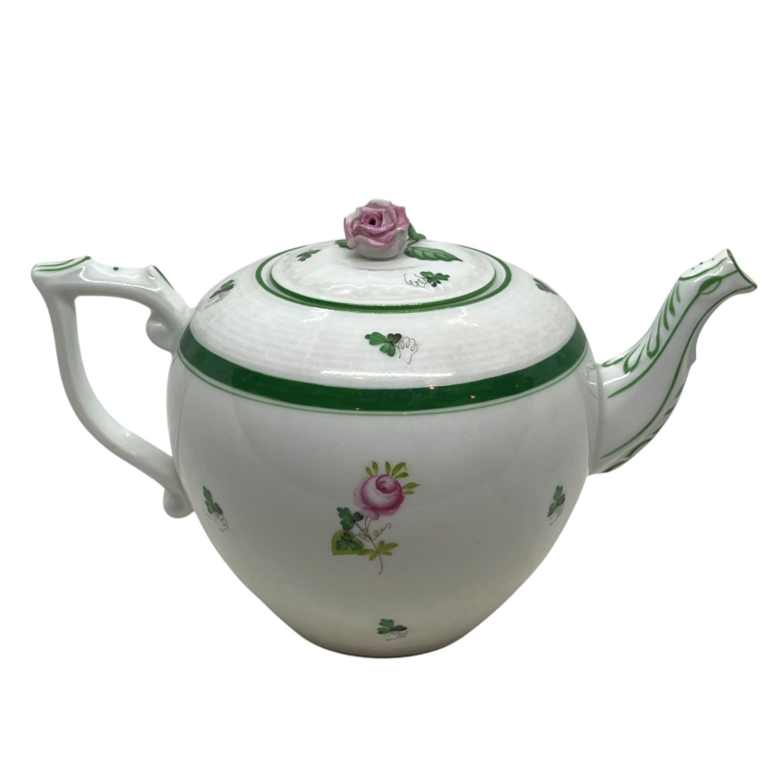 管2511-19 HEREND ヘレンド ウィーンのバラ ティーポット バラつまみ ハンガリー製 WWW_OPDRERGINERDOGAN_COM