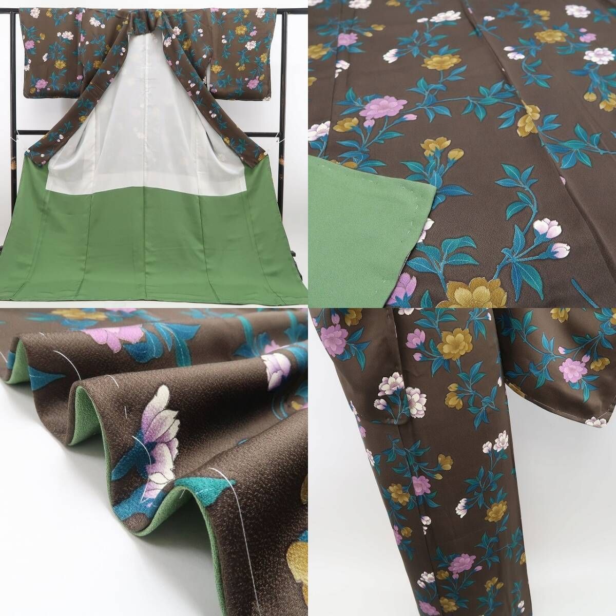  ❁tomihisa❁ 着物 正絹 仕付け糸付 渋みと可憐さの美しき調和 小紋 7104 小紋 着物