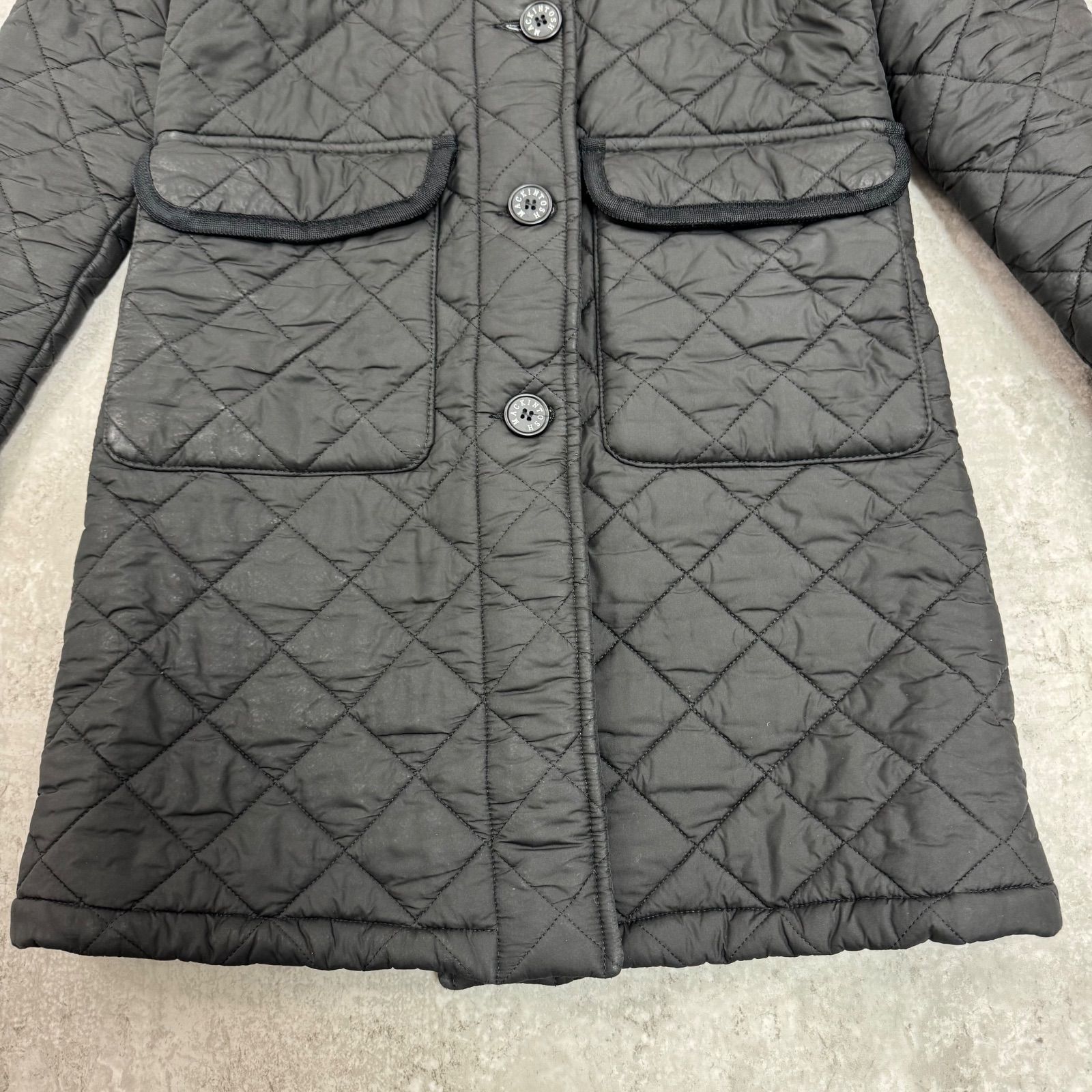 MACINTOSH マッキントッシュ キルティングコート レオパード ブラック 34 豹柄 ヒョウ柄 GULLKHAN_COM