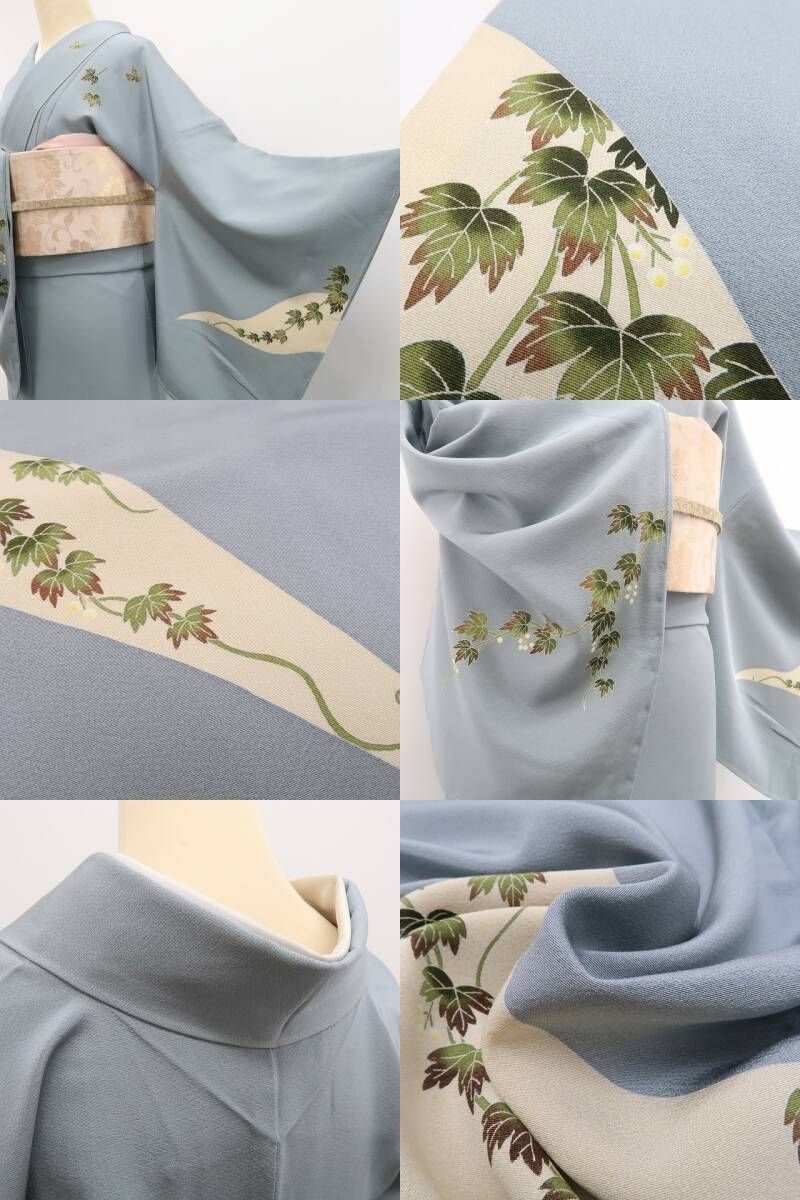 専用です★逸品　クリーニング済み　手描き友禅　正絹綸子に糸巻き、花丸文 専用です☆逸品 クリーニング済み 手描き友禅 正絹綸子に糸巻き、花丸文