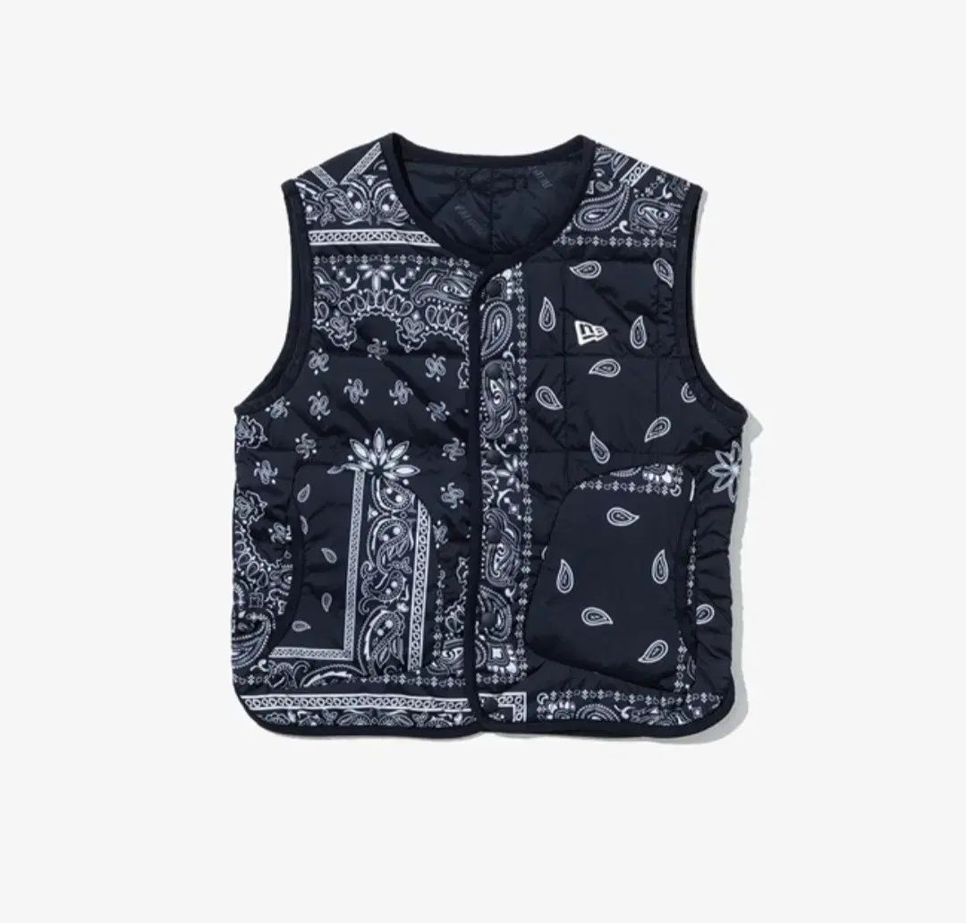 ニューエラ ベイズリー キルティング ベスト ネイビー