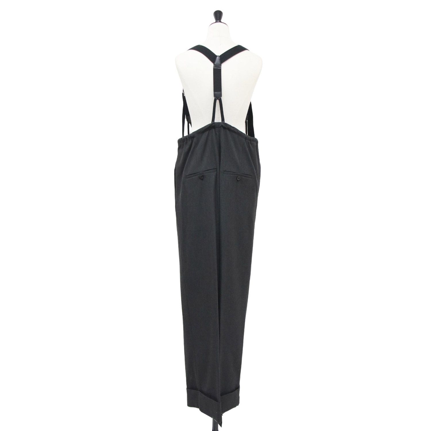TODAYFUL トゥデイフル パンツ グレー サイズ 38 M | 23秋冬 サスペンダー ハイウエスト パンツ | Suspenders Highwaist Pants | テーパード タック ヘリンボーン | ボトムス レディース