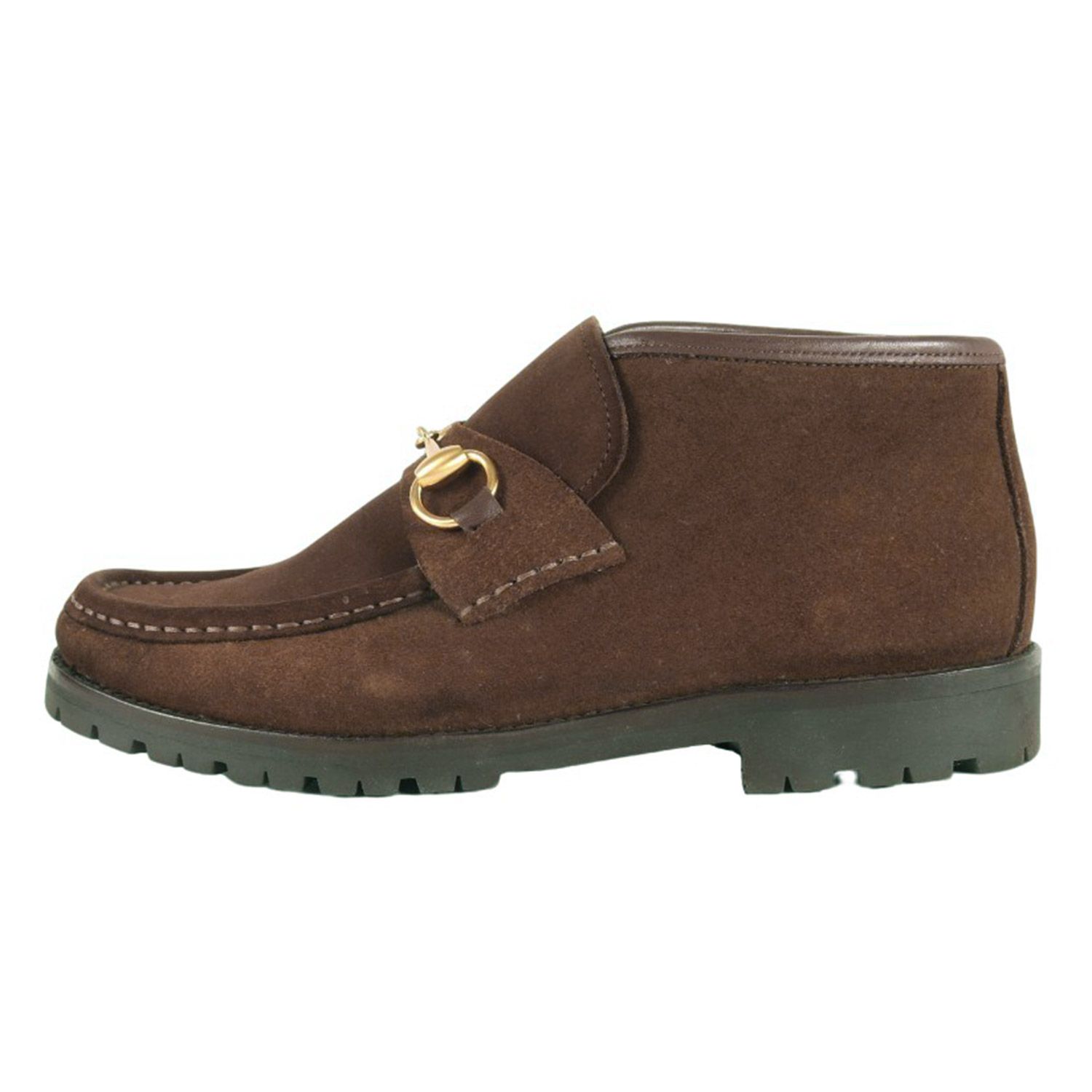 GUCCI グッチ ブーツ ブラウン サイズ 37.5 24.5cm | ホースビット アンクルブーツ | ローファー | ハイカット スエード レザー | ヴィンテージ グッチ | イタリア製 ブランド シューズ 靴 レディース