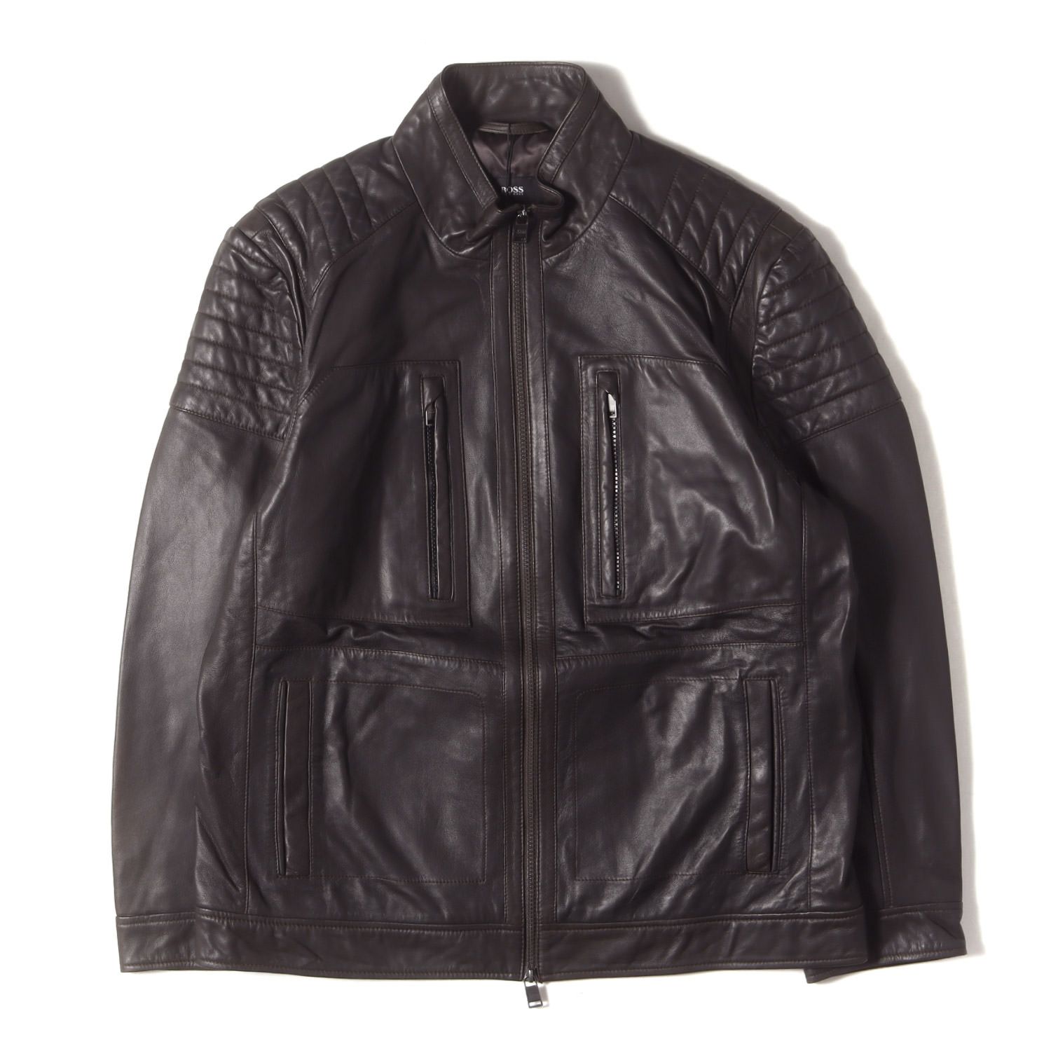 HUGO BOSS ヒューゴボス ジャケット ブラウン サイズ:54 | ラムレザー  